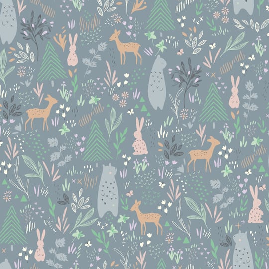 RoomMates Dark Gray Spring Forest Pals Peel & Stick Wallpaper | 18" x 18.86ft | Michaels®